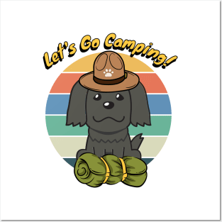 Cute Black Dog Wants to go Camping Posters and Art